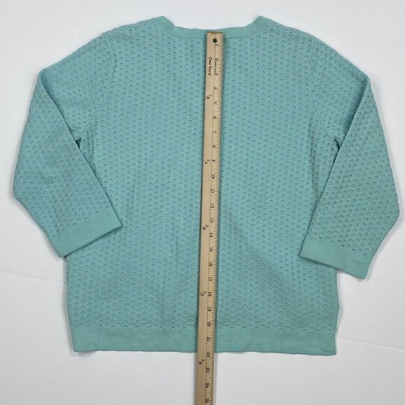 Sundance Blue Cardigan Sweater Textured Button Front Size Medium - Picture 8 of 11